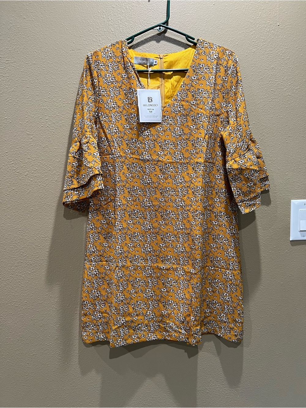 Urban Outfitters Mustard Floral Mini Dress